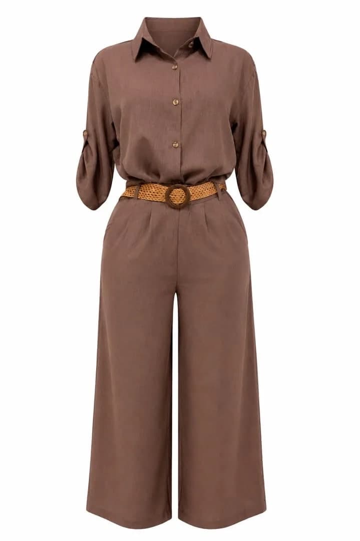 Chocolate Brown Button-Down Shirt